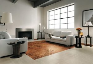 How to decorate a living room with tile floors
