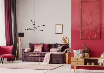Amaranth color: 10 interesting ideas for the living room