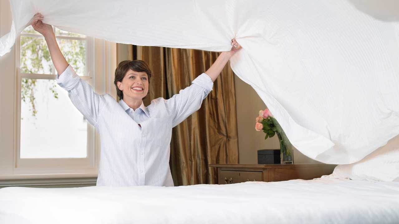 how to hang a bedsheet from the ceiling
