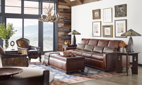 brown leather sofa