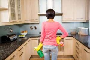 How do you clean wood cabinets with Dawn