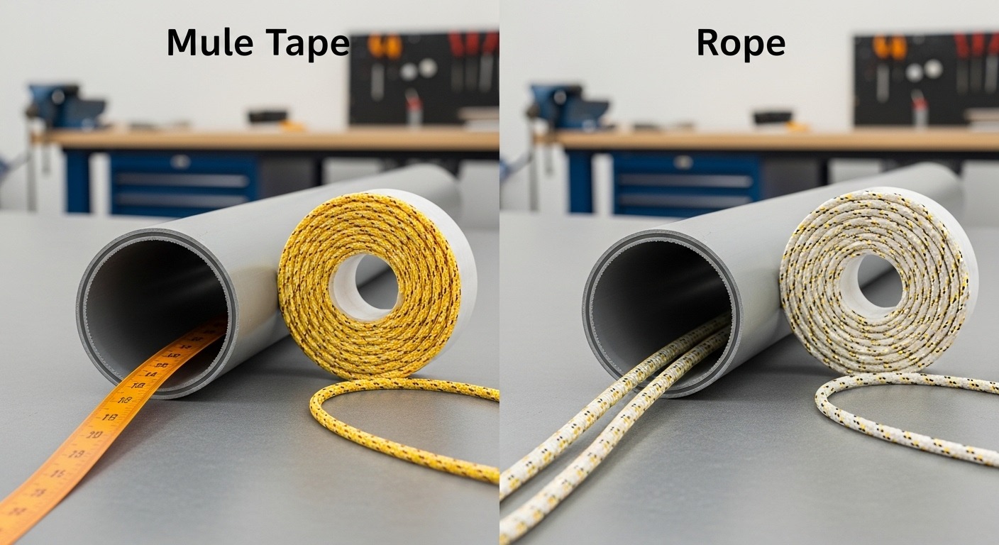 Mule tape vs rope comparison for electrical conduit pulling