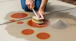 using vinegar to remove rust stains from outdoor concrete patio