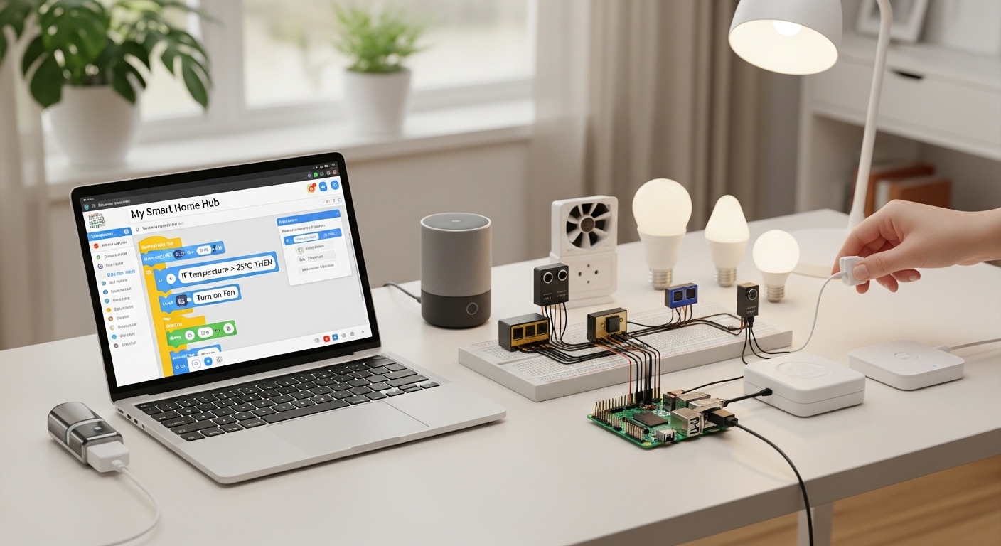 Smart home motion sensor lighting automation example