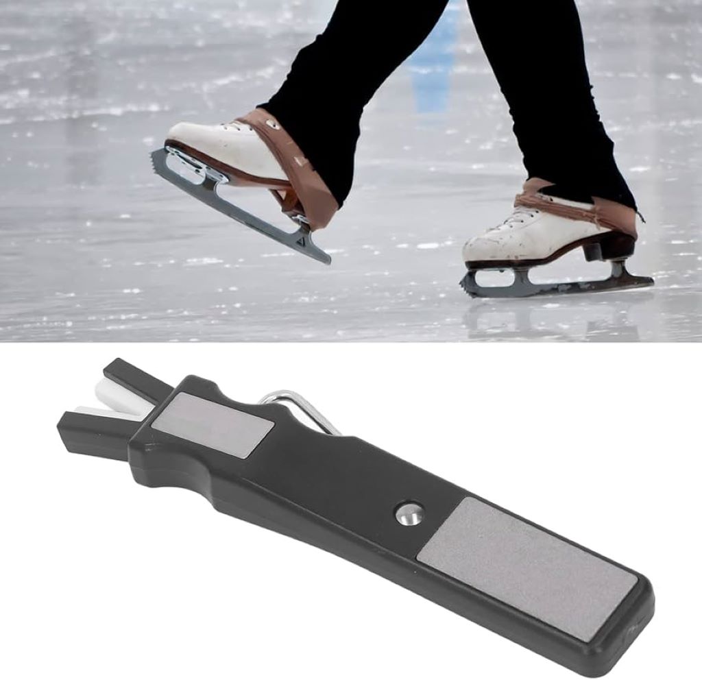 Ice skate sharpening kit with blade guide and sharpening tool, helping beginners maintain sharp, high-performance skates in Texas